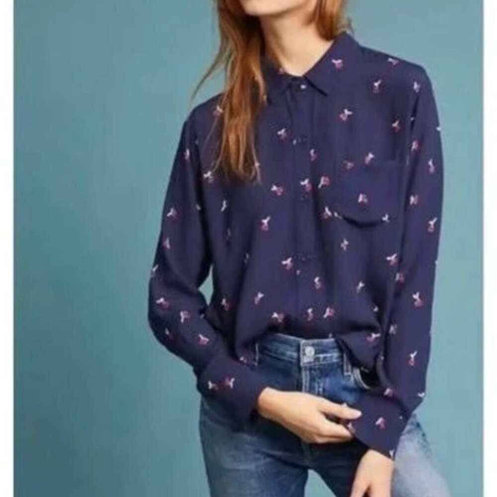 Rails Kate Shirt - Blue with cherry print size Large